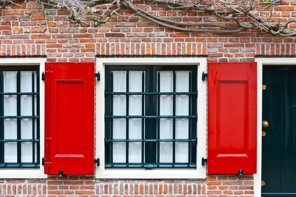Window with Red Shutters