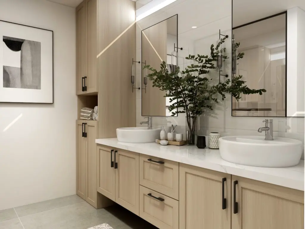 Beige bathroom design