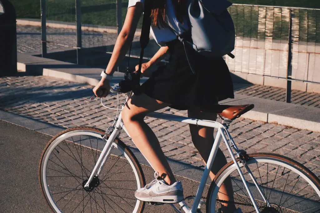 Woman on bike