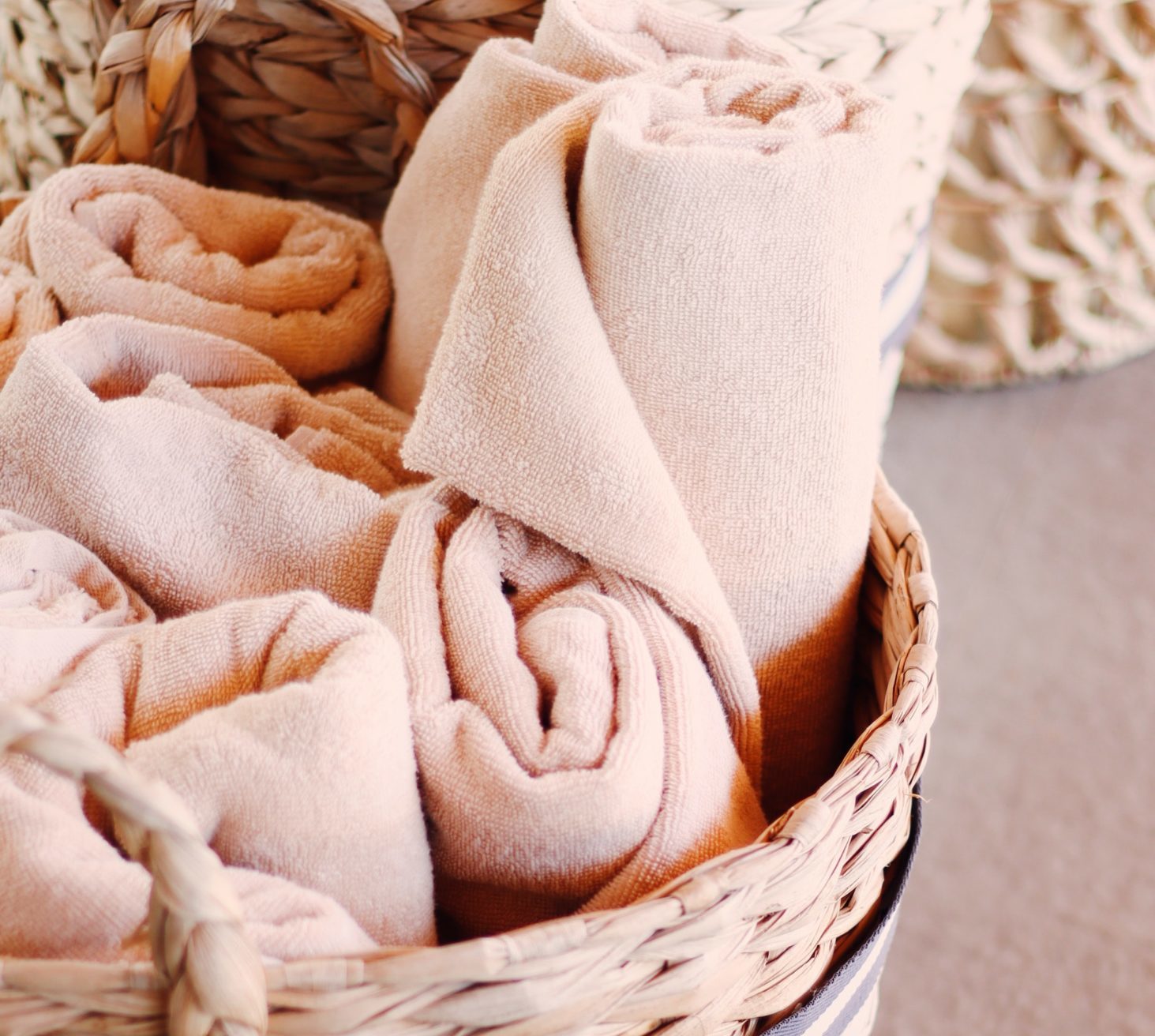 Pastel pink towels