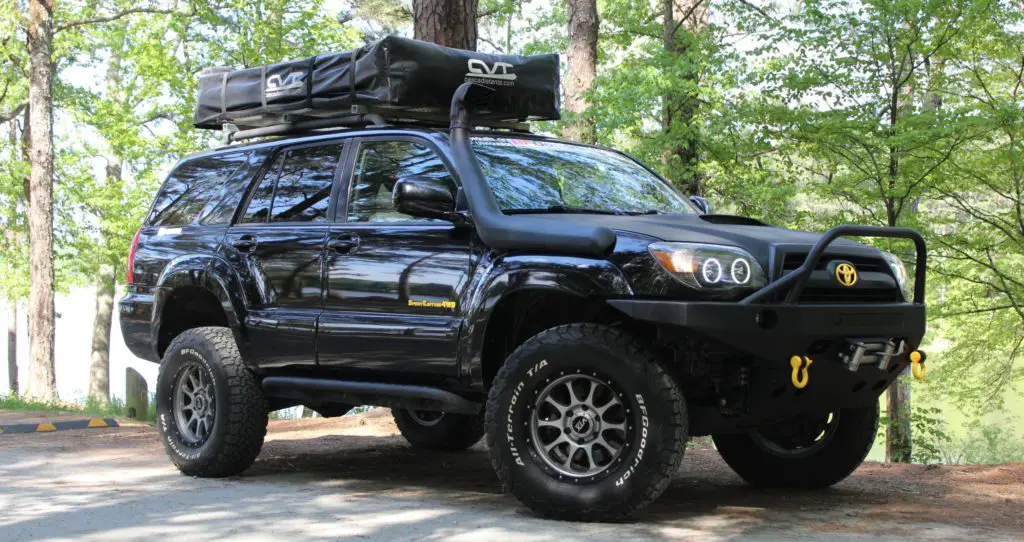 Car with roof rack