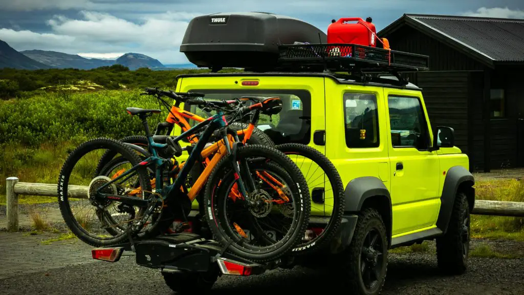 Bike on car bike rack