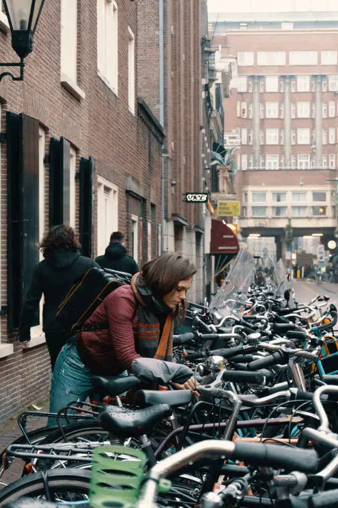 Woman with bikes