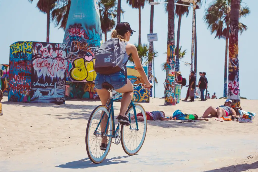 Woman on bike